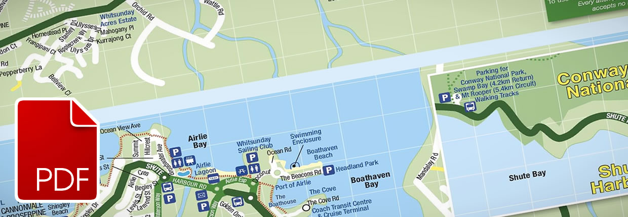 Download Airlie Beach, Cannonvale, Jubilee Pocket and Shute Harbour Map PDF